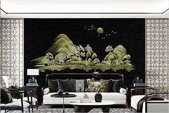 临猗森佰汇航空纤维墙咔（湖光山色）